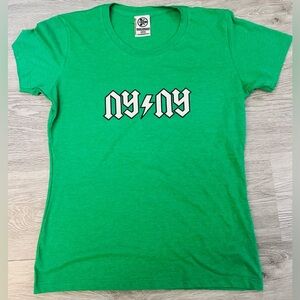 Women High Fidelity Graphic Band Tee Style XL Green Made in USA NYC Retro Vibes